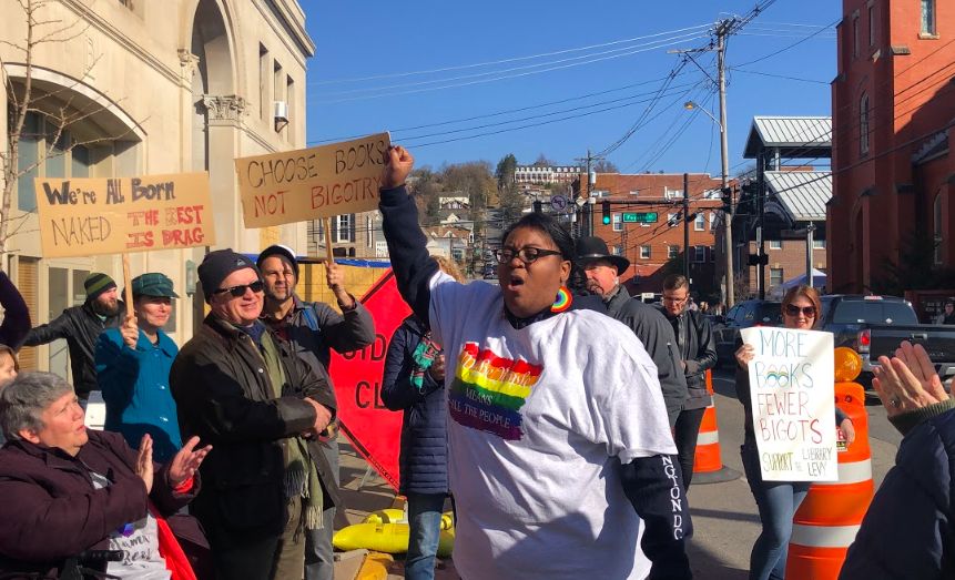 Danielle Walker at morgantown pride library rally